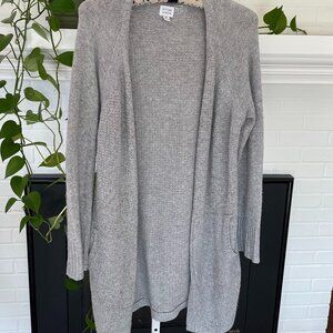 Peyton Jensen Evereve Gray Duster Cardigan M Longline Open Front
